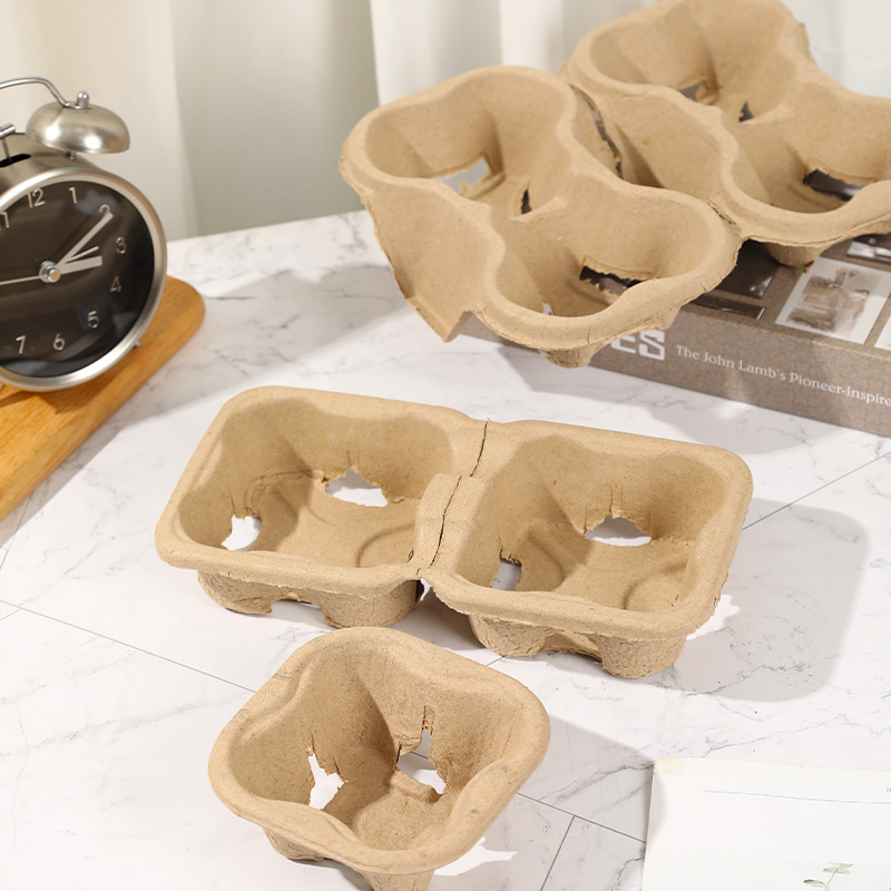 Disposable detachable  two coffee cup carrier tray detachable