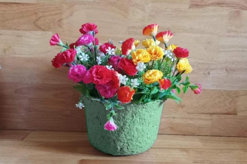 pulp container flower vase decorative vase container art artificial flower paper mache