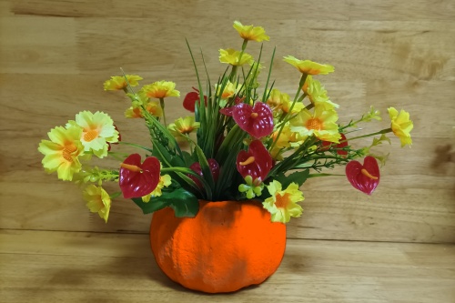 Biodegradable compostable flower pot,pumpkin floral vase vintage style paper mache molded pulp vase 
